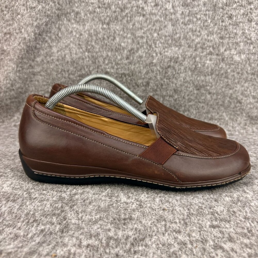 ✅Soft Walk Brown Leather Loafers Womens Size 11M Comfort Shoes ✅LINER PEELING
